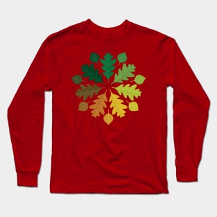 Autumn Fall Leaves Kaleidoscope Long Sleeve T-Shirt